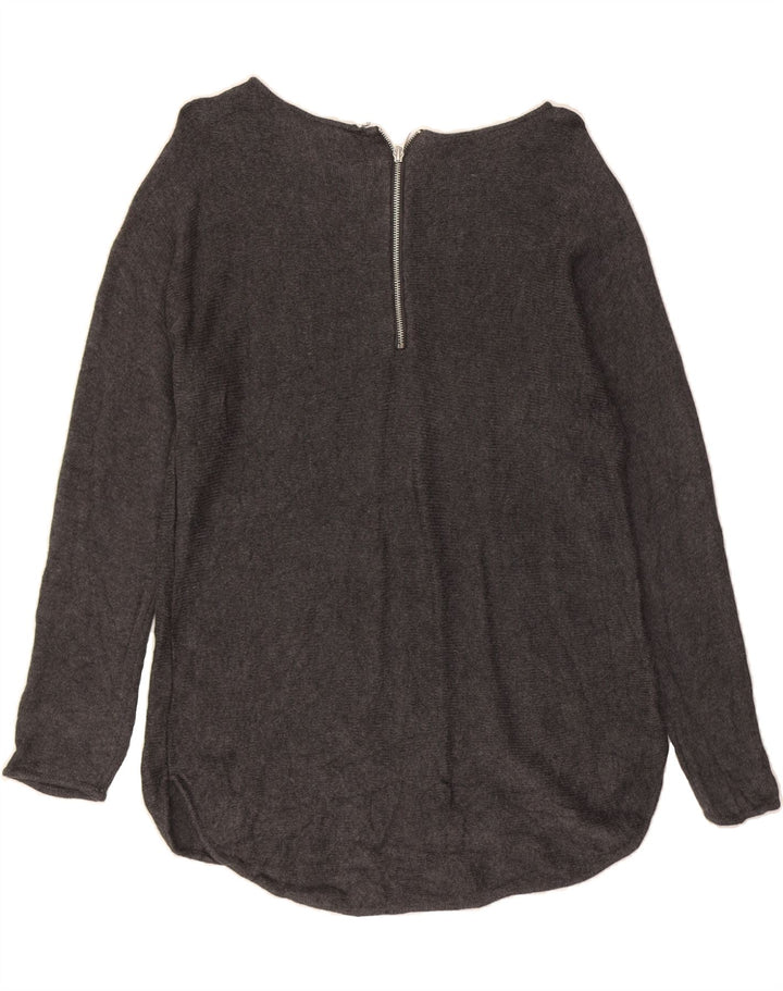 MICHAEL KORS Womens Boat Neck Jumper Sweater UK 14 Medium Grey Vintage Michael Kors and Second-Hand Michael Kors from Messina Hembry 