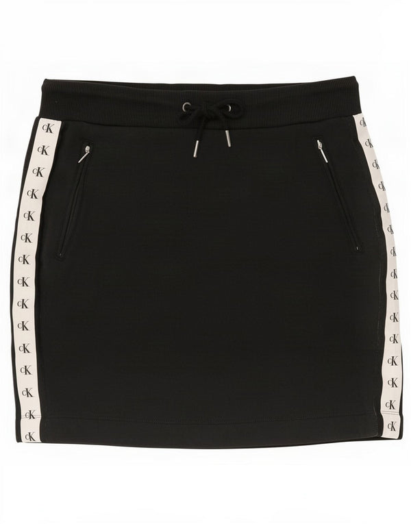 Calvin Klein Женская юбка с рисунком UK 14, средний черный, хлопок с цветными блоками
