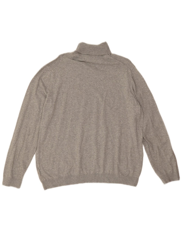Marks & Spencer Mens Roll Neck Jumper Sweater XL Grey Cotton