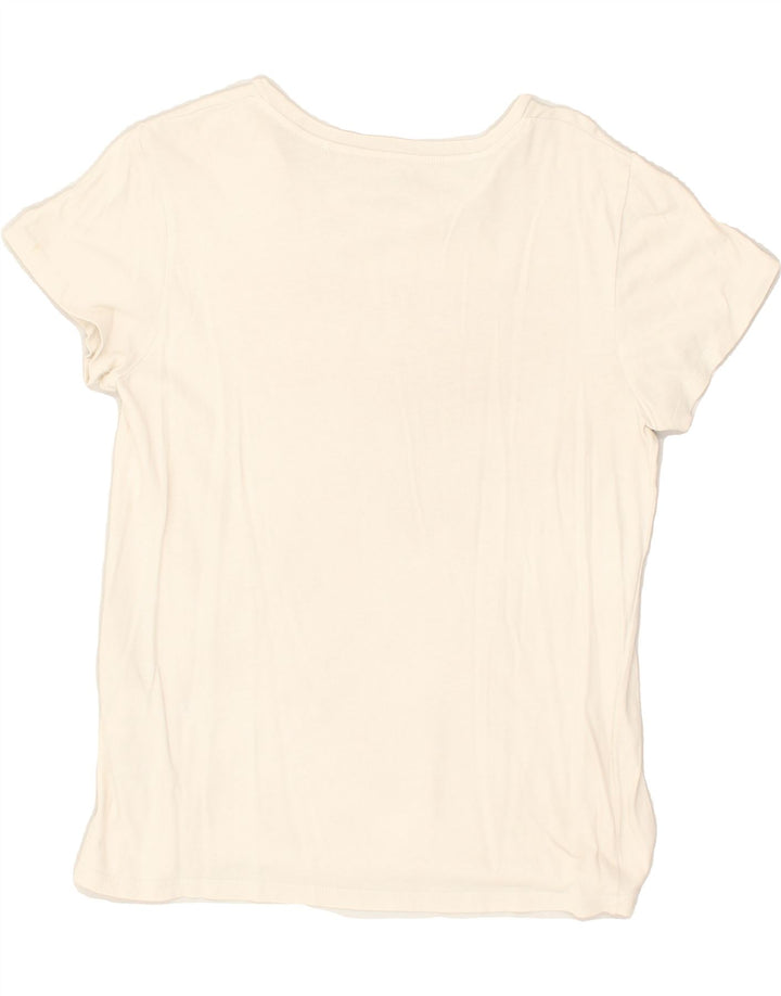 LEVI'S Womens Graphic T-Shirt Top UK 14 Medium Off White Cotton | Vintage Levi's | Thrift | Second-Hand Levi's | Used Clothing | Messina Hembry 