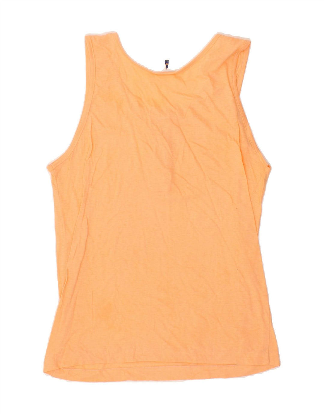 VINTAGE Womens Vest Top UK 12 Medium Orange Cotton Vintage Vintage and Second-Hand Vintage from Messina Hembry 