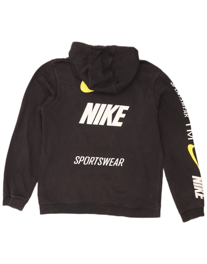 Мужской джемпер с капюшоном с рисунком Nike, средний черный, хлопковый