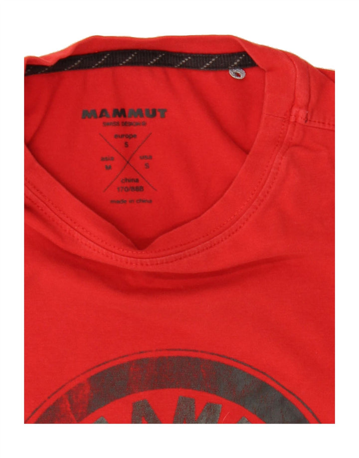 MAMMUT Mens Graphic T-Shirt Top Small Red Vintage Mammut and Second-Hand Mammut from Messina Hembry 