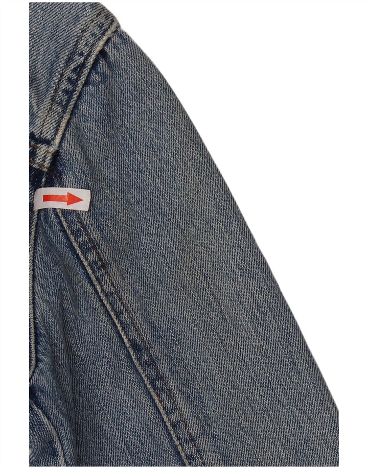 Укороченная женская джинсовая куртка VINTAGE UK 14, средний синий цвет