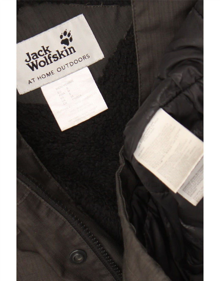 Мужская парка из шерпы с капюшоном Jack Wolfskin UK 34, маленький серый полиэстер