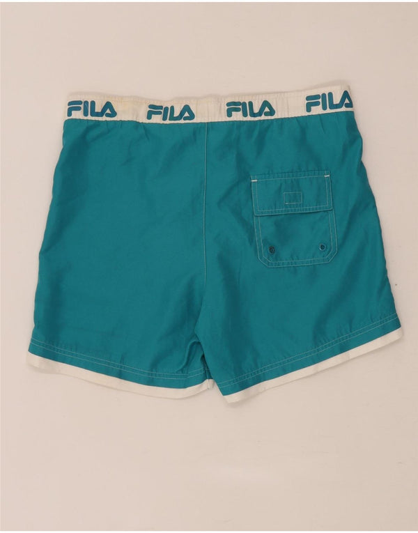 Fila Мужские шорты для плавания стандартного размера с рисунком, средние, бирюзовые, с цветными блоками