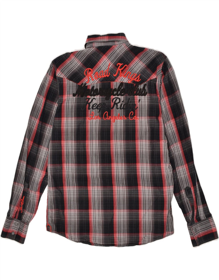 JACK & JONES Mens Graphic Shirt Medium Grey Check Cotton | Vintage Jack & Jones | Thrift | Second-Hand Jack & Jones | Used Clothing | Messina Hembry 
