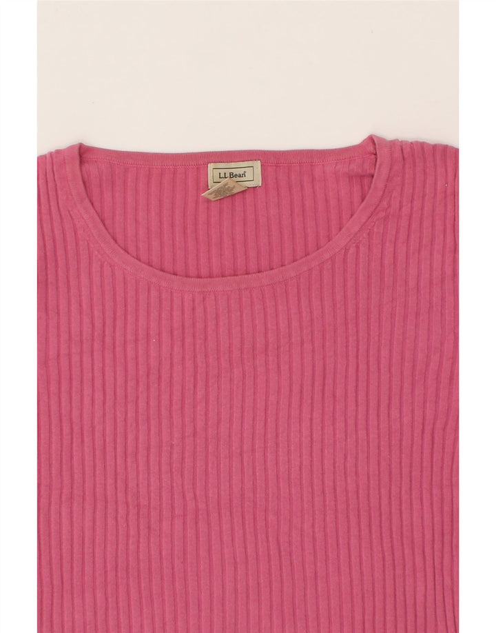 L.L.BEAN Womens Top 3/4 Sleeve UK 12 Medium Pink Cotton Vintage L.L.Bean and Second-Hand L.L.Bean from Messina Hembry 
