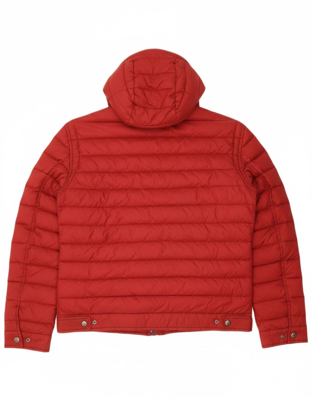 MASSIMO DUTTI Womens Hooded Padded Jacket UK 16 Large Red