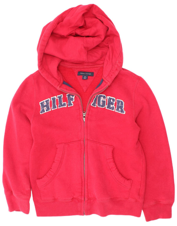 Tommy Hilfiger Свитер с капюшоном и молнией с графическим рисунком для мальчиков 4–5 лет, XS, красный хлопок