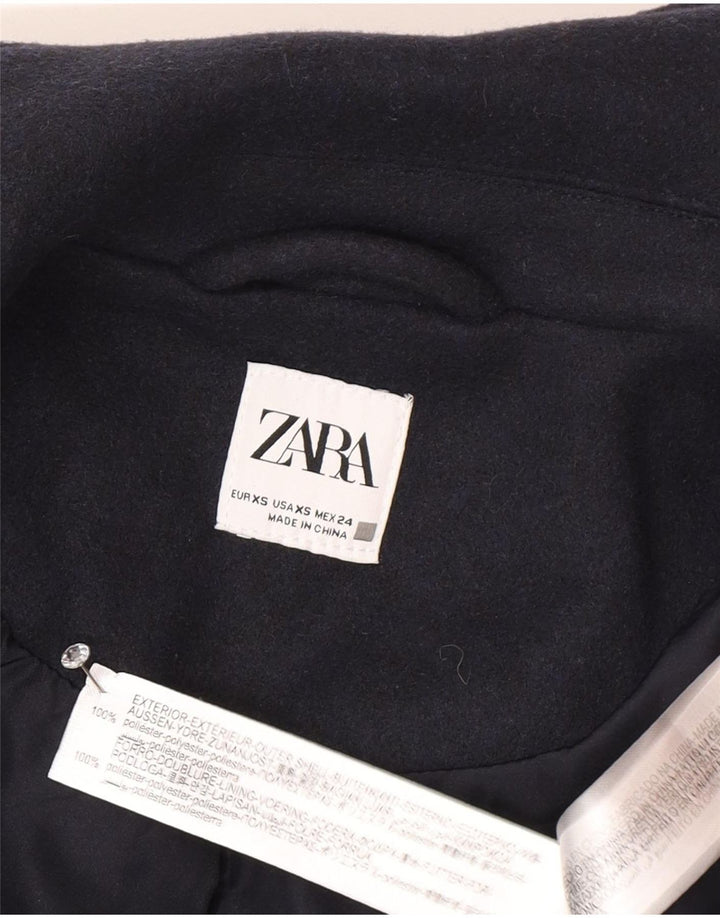 Женский укороченный бомбер Zara UK 6 XS, темно-синий полиэстер