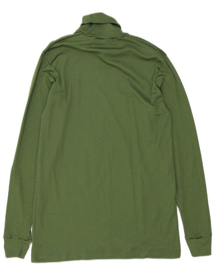 Винтажный мужской топ с длинным рукавом, средний зеленый цвет