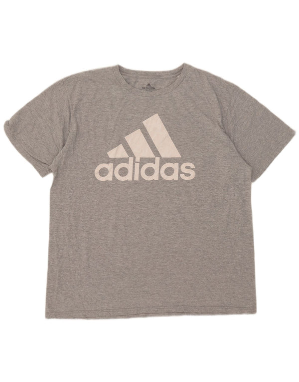Adidas Мужская футболка с рисунком Top XL Серый хлопок