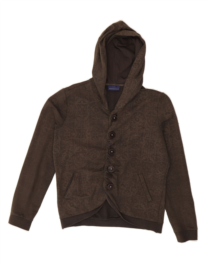 TRUSSARDI JEANS Womens Tracksuit Top Jacket UK 16 Large Brown Patchwork Vintage Trussardi Jeans and Second-Hand Trussardi Jeans from Messina Hembry 