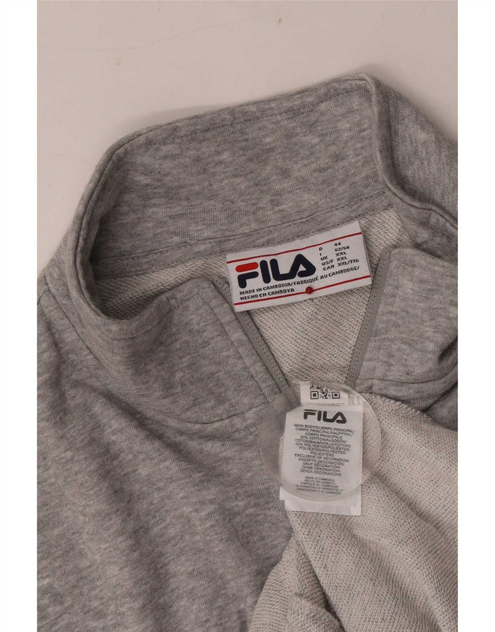 Мужской спортивный костюм Fila 2XL, серый хлопок с крапинками