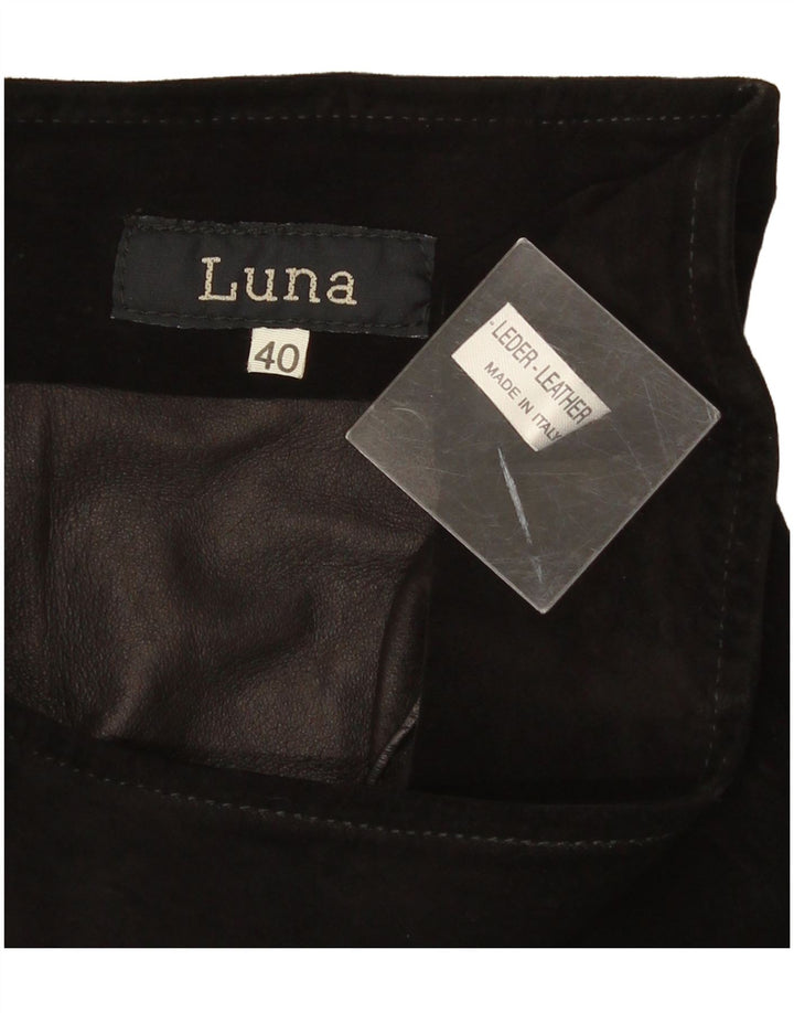 Женская замшевая юбка с запахом Luna IT 40, маленькая W26, черная кожа