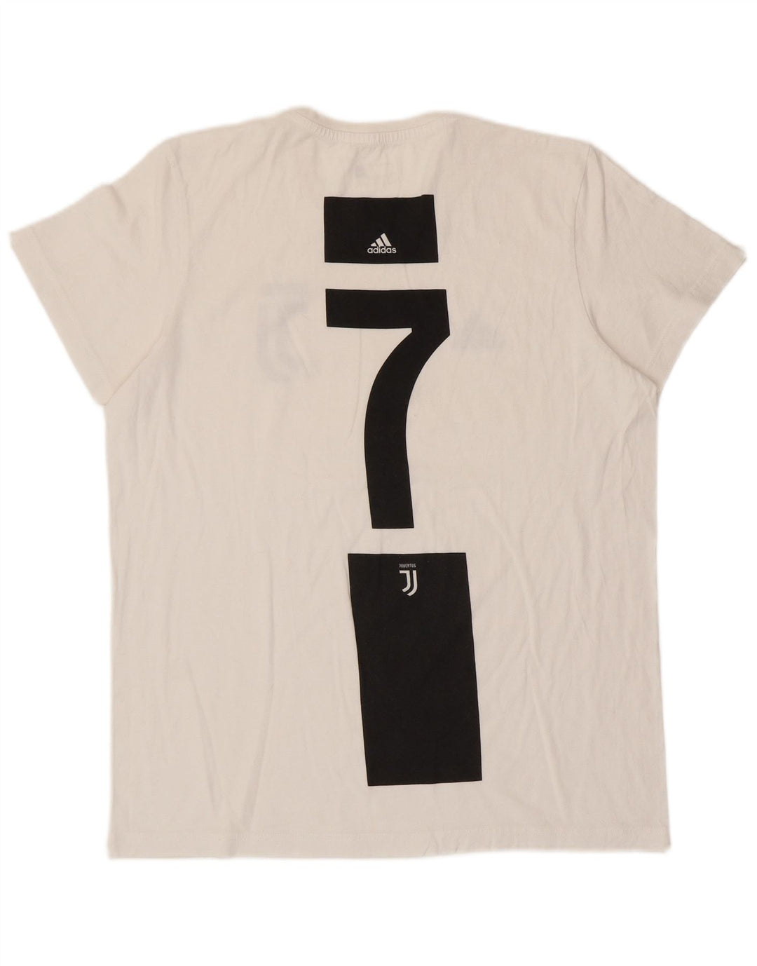 Мужская футболка с рисунком ADIDAS Juventus, большая, белого цвета