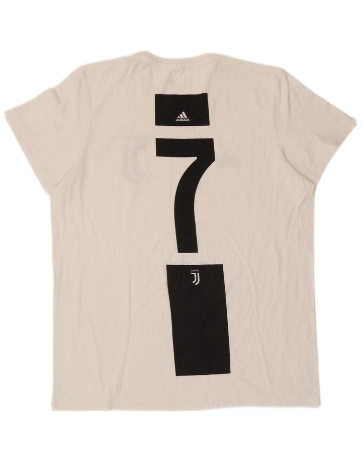 Мужская футболка с рисунком ADIDAS Juventus, большая, белого цвета