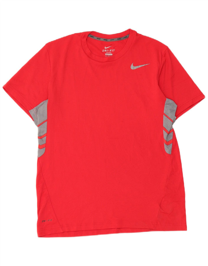 Мужская футболка Nike Dri Fit, большой красный полиэстер с цветными блоками
