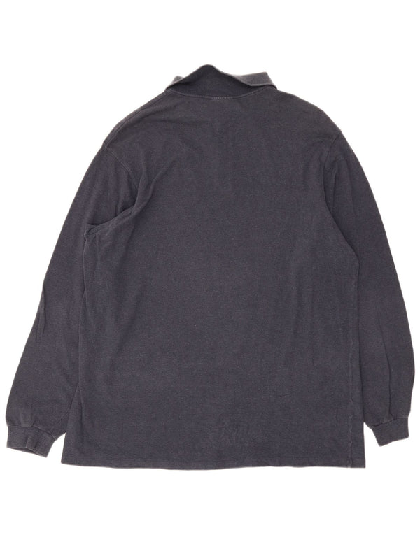 Мужская рубашка-поло Lacoste с длинным рукавом, размер 8, 3XL, темно-синяя, хлопок