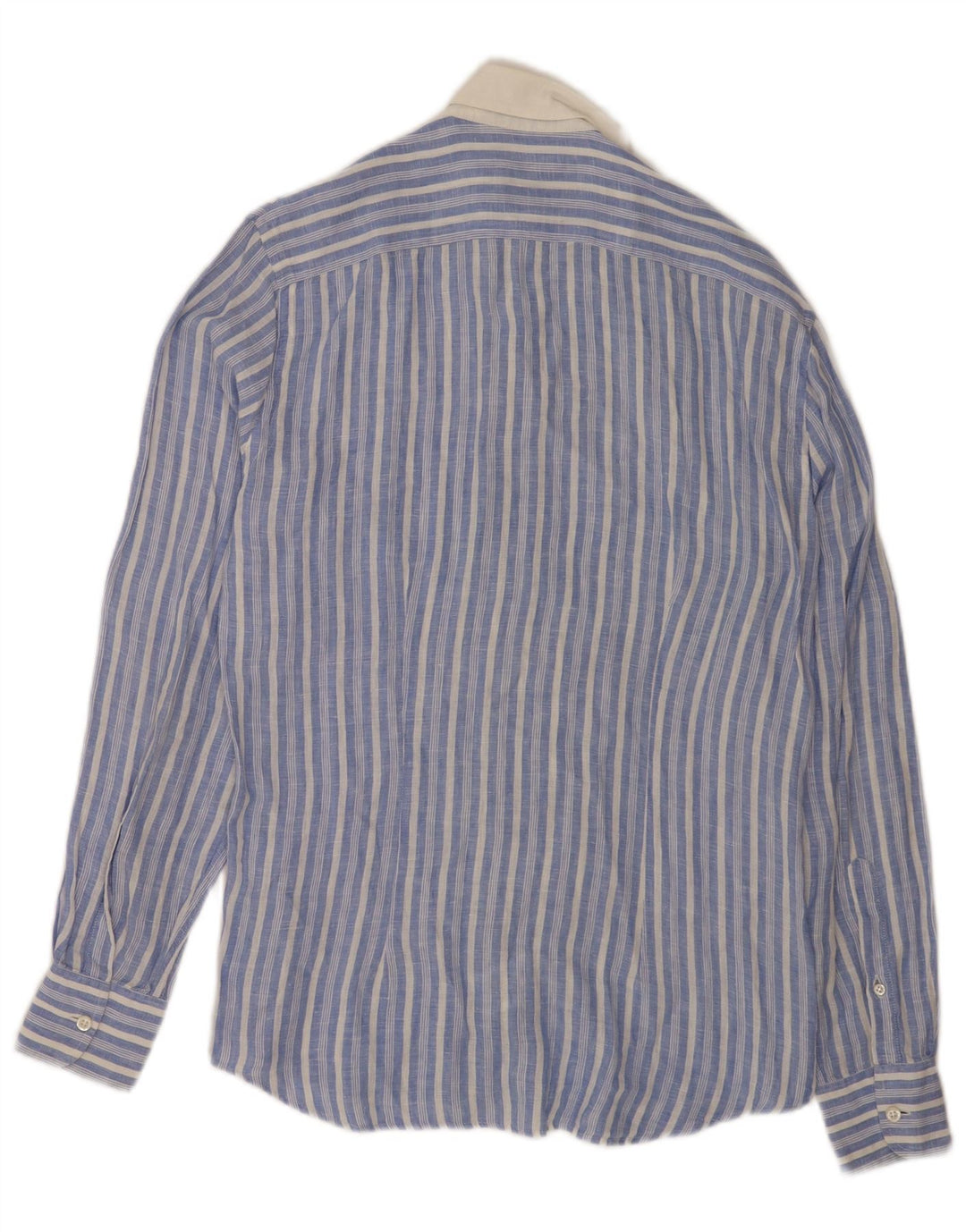 Мужская рубашка узкого кроя Fred Perry, маленькая синяя полосатая льняная рубашка
