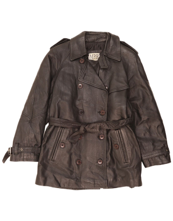 Vintage Womens Military Loose Fit Double Breasted Jacket UK 10 Small Black