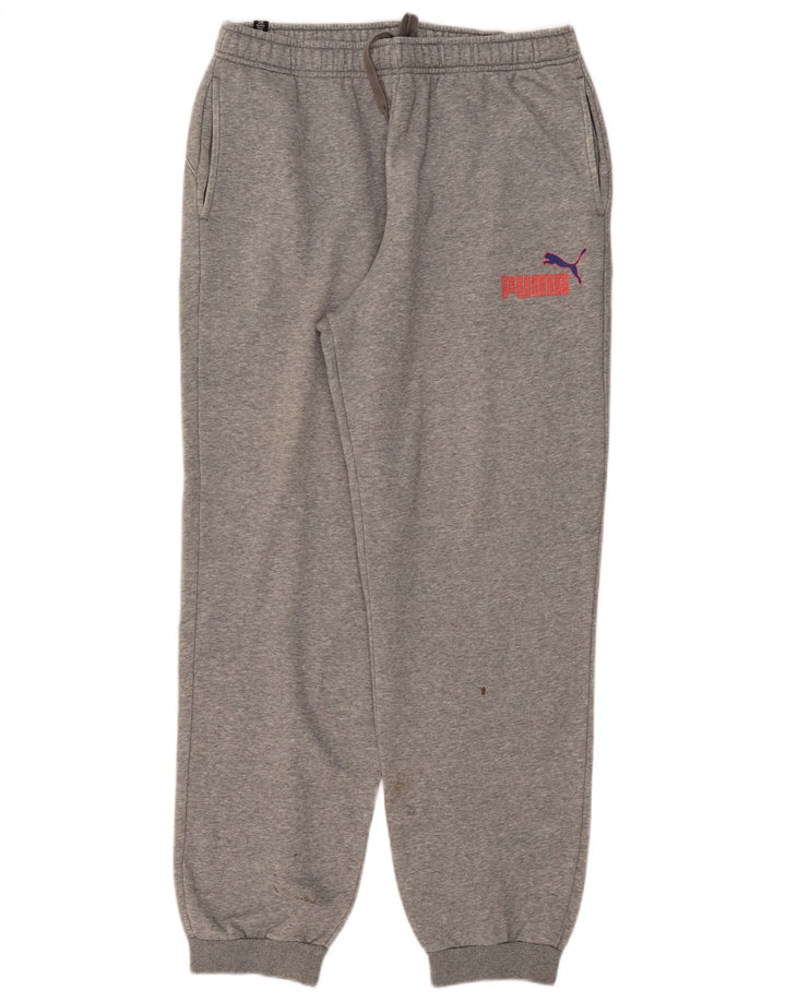 Мужские спортивные брюки Puma джоггеры XL серые, хлопок с крапинками