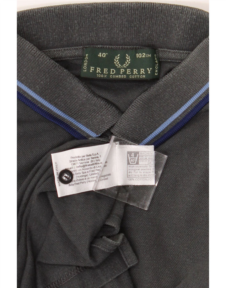 Мужская рубашка-поло FRED PERRY, хлопковая, среднего размера, черная