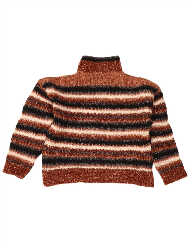Женский укороченный джемпер с высоким воротником Massimo Dutti UK 14, средний коричневый цвет