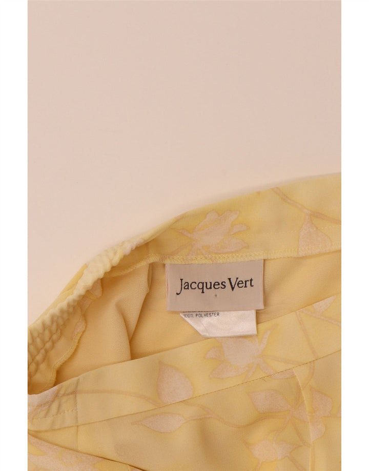 JACQUES VERT Женская юбка-трапеция UK 12 Medium W30 Желтый полиэстер с цветочным принтом