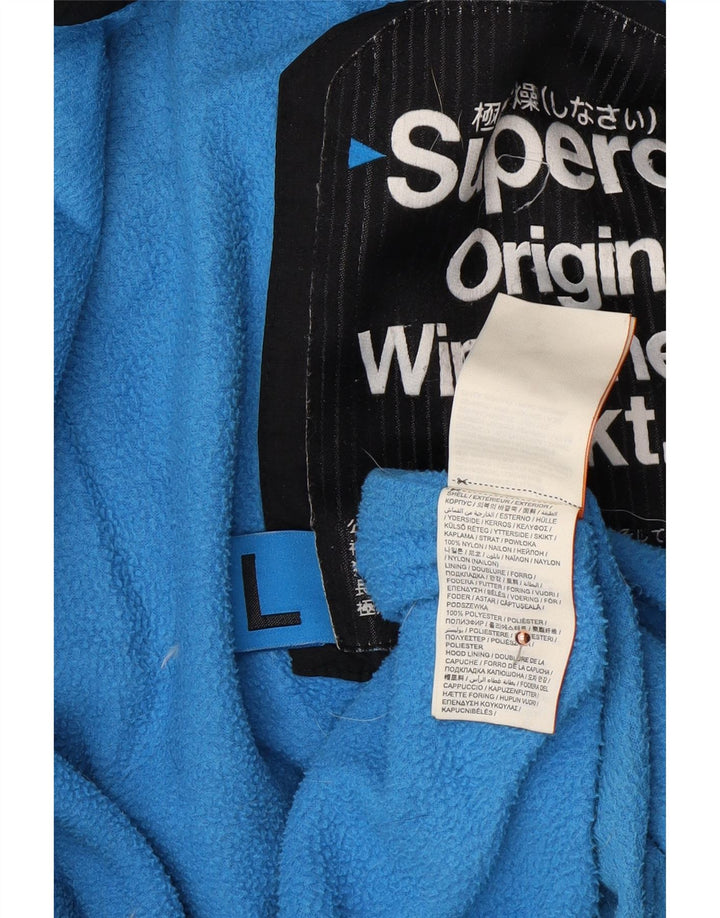 SUPERDRY Мужская ветровка с капюшоном, куртка UK 40, большая черная