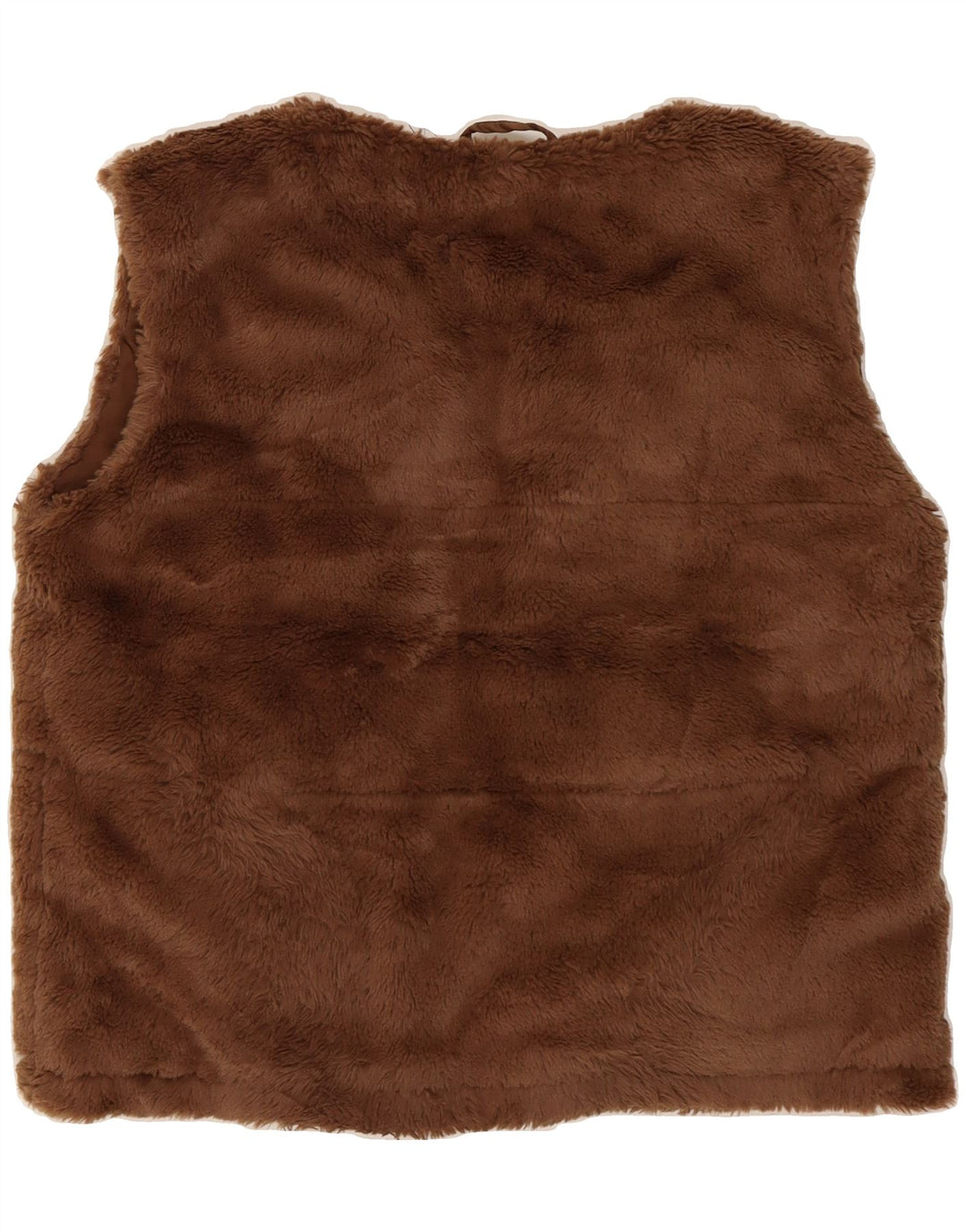 ZARA Womens Open Fleece Gilet UK 10 Small Brown Vintage Zara and Second-Hand Zara from Messina Hembry 