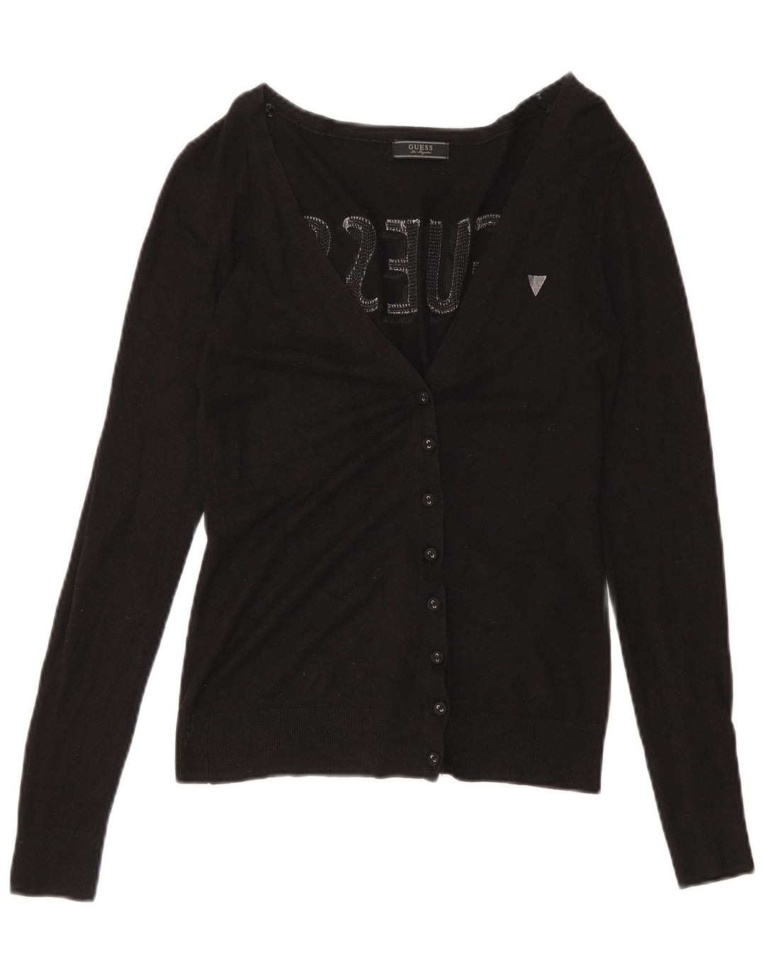 Женский кардиган с рисунком Guess UK 8, маленький черный вискоза