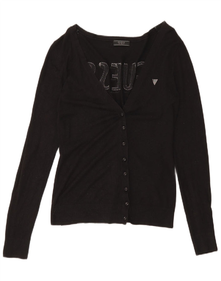 Женский кардиган с рисунком Guess UK 8, маленький черный вискоза