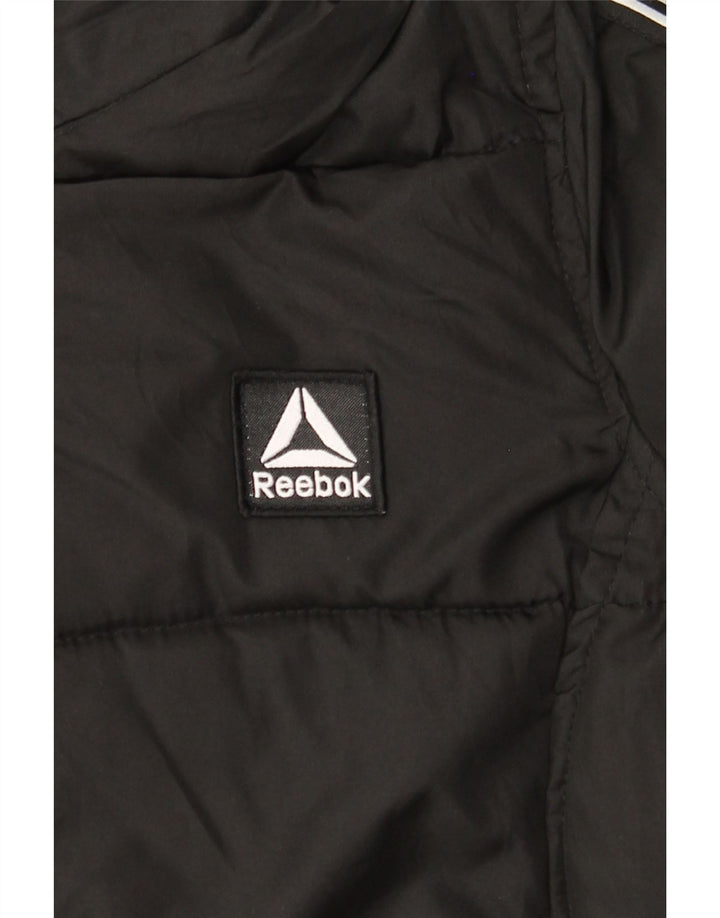 Женская утепленная куртка с капюшоном Reebok UK 10, маленькая, черная