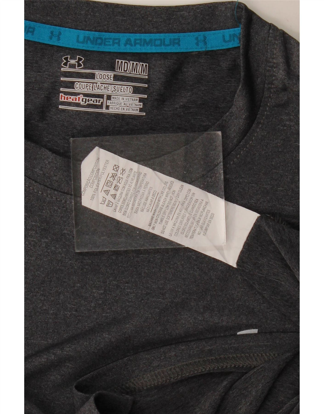 Мужская футболка Under Armour Heat Gear, верх из полиэстера среднего серого цвета