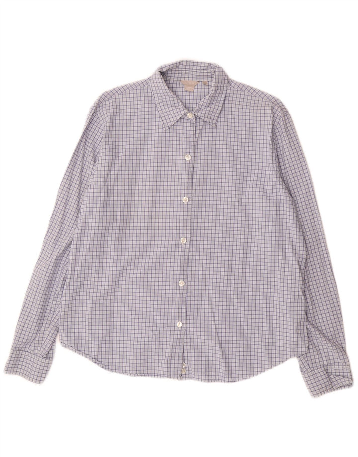Женская рубашка J. CREW UK 16, большая синяя клетка, хлопок