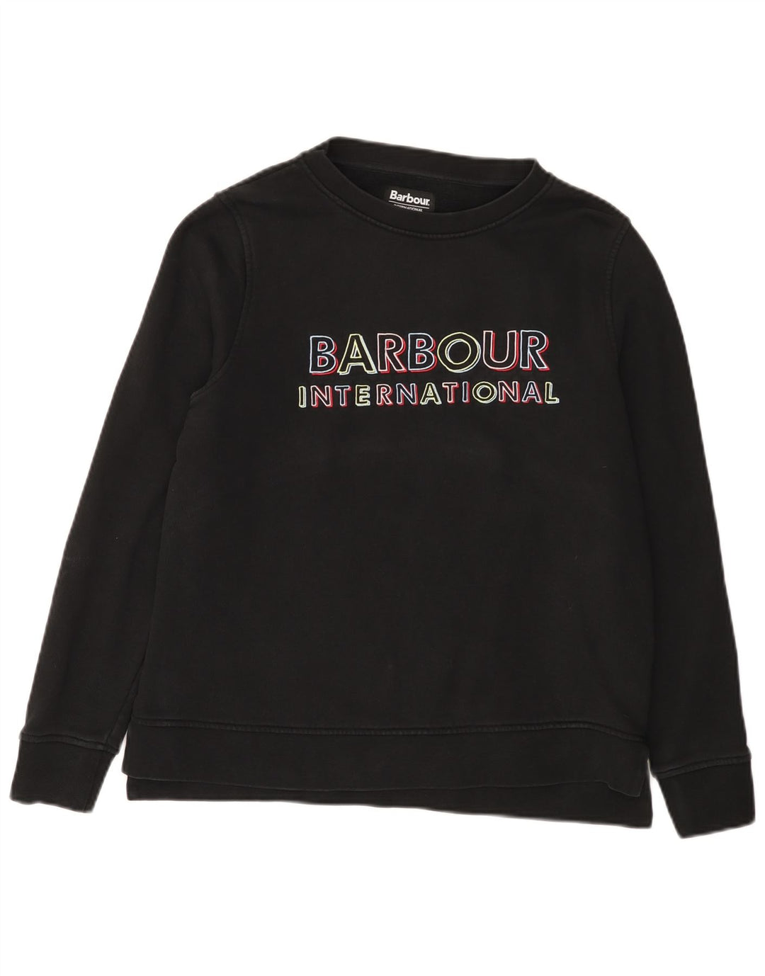 Женский свитер с рисунком Barbour UK 12, средний черный хлопковый джемпер
