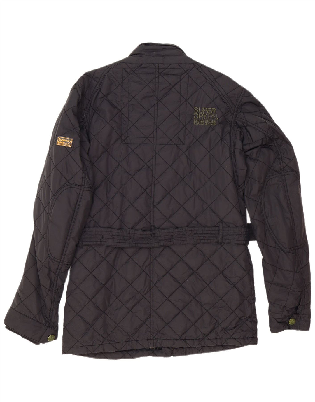Мужская стеганая куртка-гонщик Superdry UK 42 XL, черный нейлон