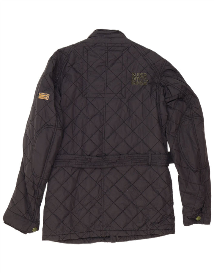Мужская стеганая куртка-гонщик Superdry UK 42 XL, черный нейлон