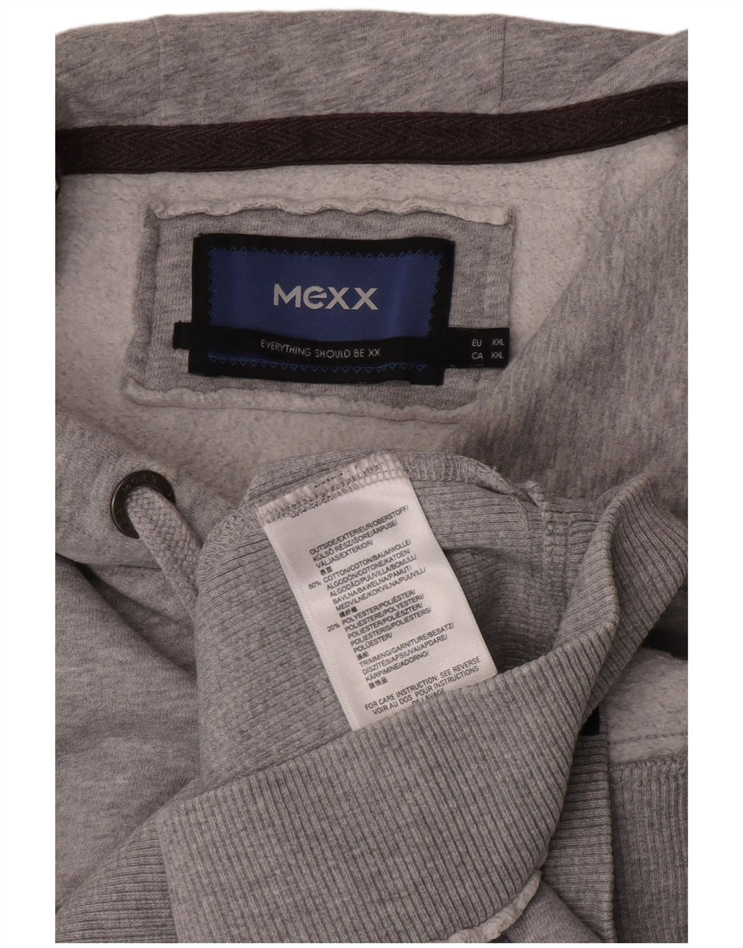 Мужской джемпер с капюшоном Mexx с рисунком 2XL, серый хлопок
