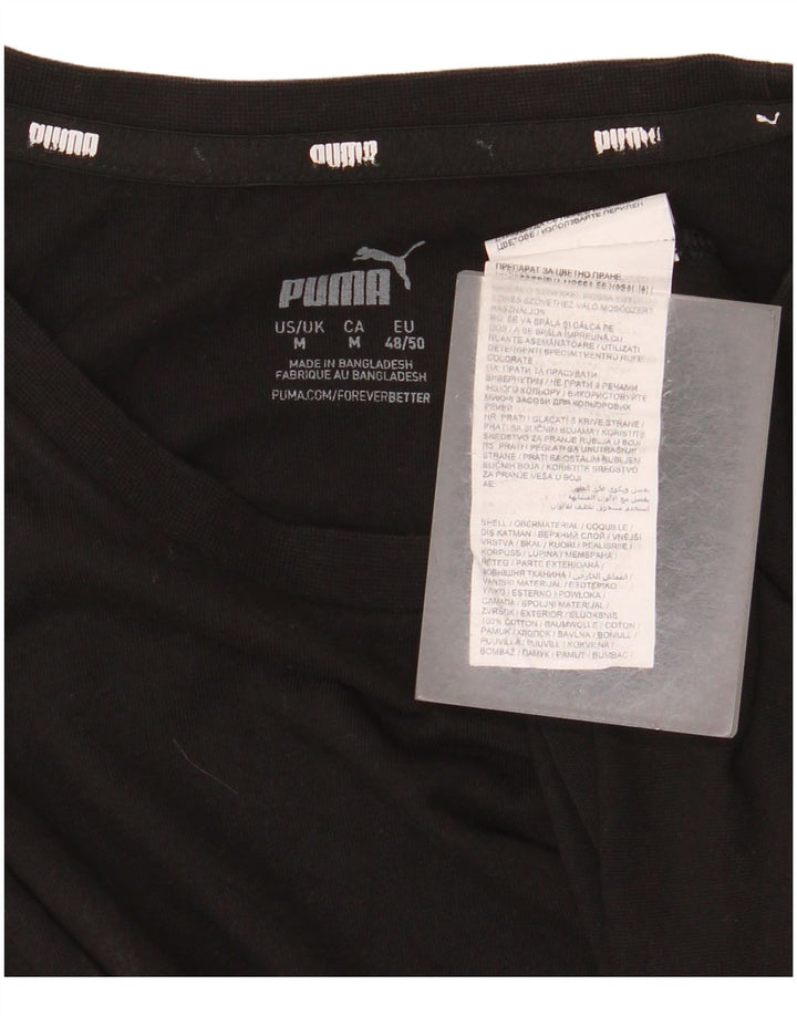 Мужская футболка Puma из хлопка среднего размера, черная