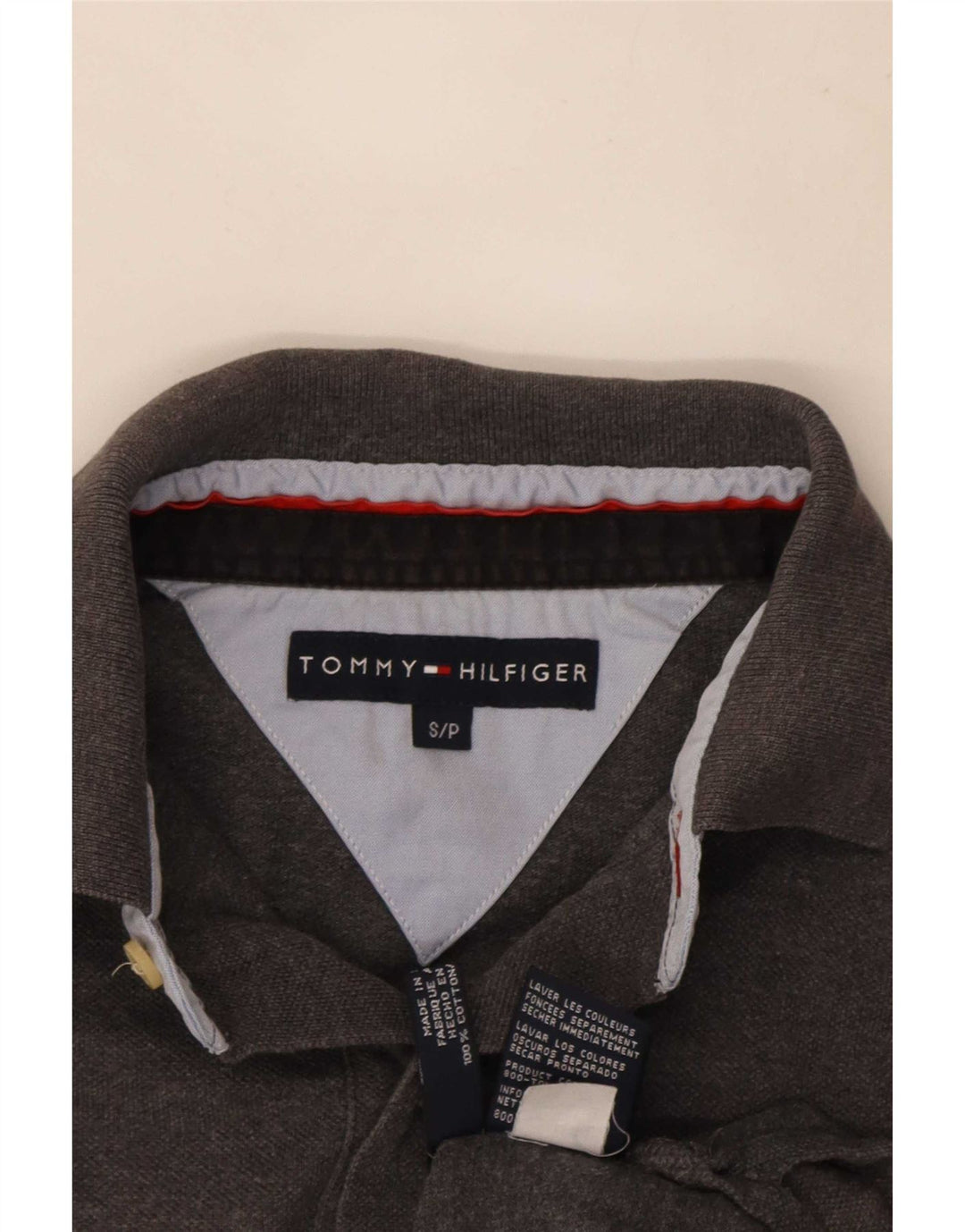 Мужская рубашка-поло Tommy Hilfiger, маленькая серая, хлопок