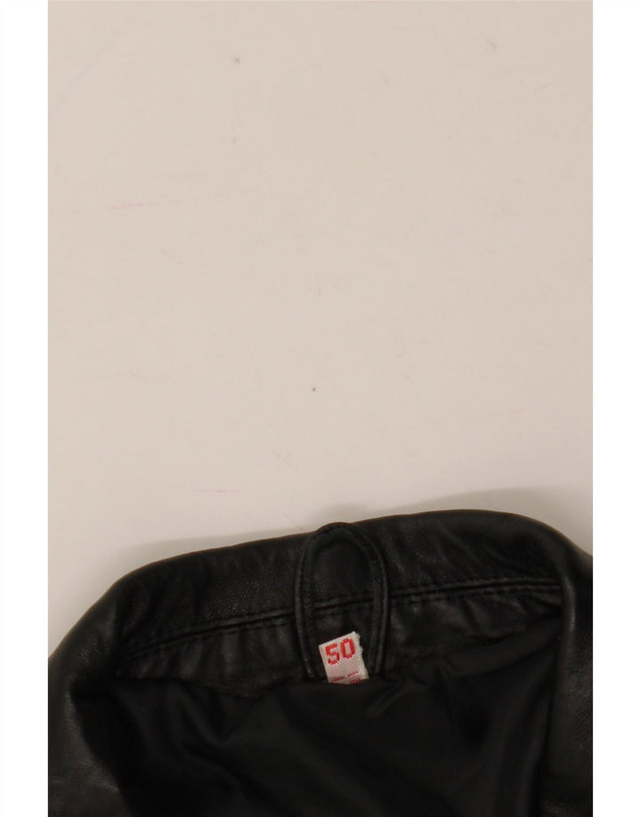Винтажная мужская кожаная куртка IT 50, большая черная