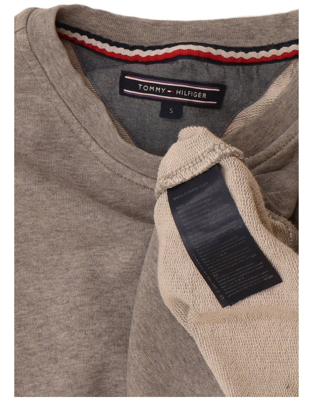 Мужской свитшот Tommy Hilfiger, маленький серый хлопковый джемпер в крапинку