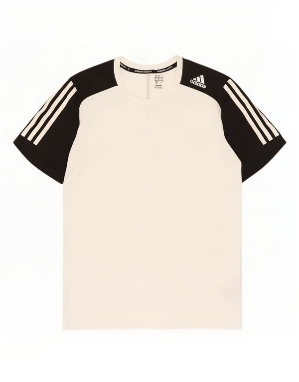 Мужская футболка Adidas Climalite, маленький белый полиэстер с цветными блоками