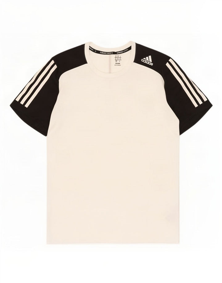Мужская футболка Adidas Climalite, маленький белый полиэстер с цветными блоками