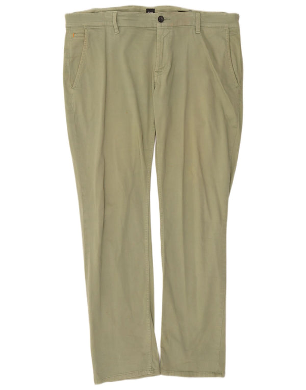 Мужские брюки-чиносы Hugo Boss Slim Fit W38 L32, зеленый хлопок