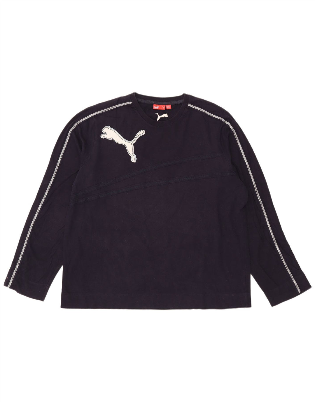Мужской топ с рисунком Puma с длинным рукавом XL, темно-синий, хлопок