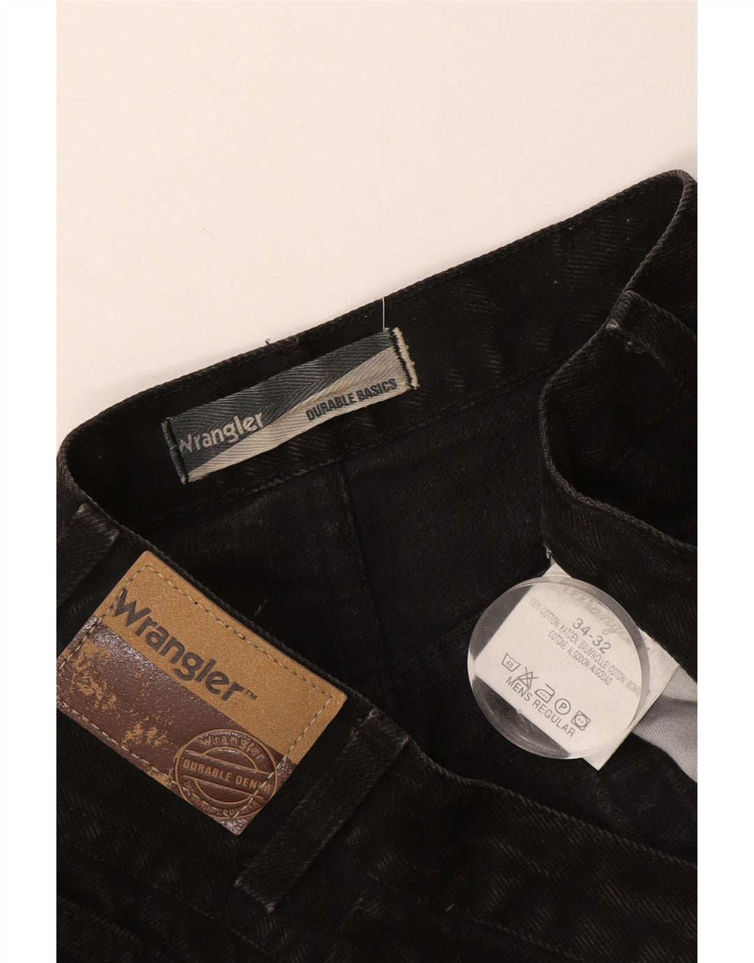 Мужские прямые джинсы Wrangler стандартного кроя W34 L32, черный хлопок